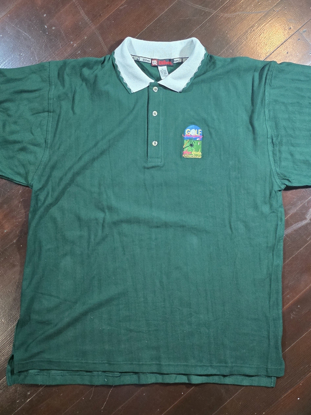 Wilson Golf Green Polo Shirt with Contrast Collar